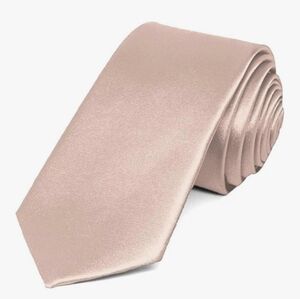 tiemart Slim 2.5" Width Solid Color Necktie blush pink